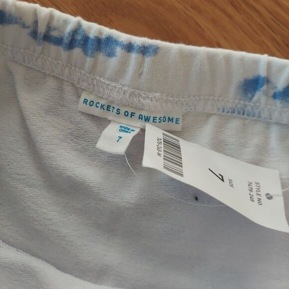 Rockets of Awesome Girls Stretch Cotton Skirt Cloud Print NEW Sz 7 - Picture 2 of 6